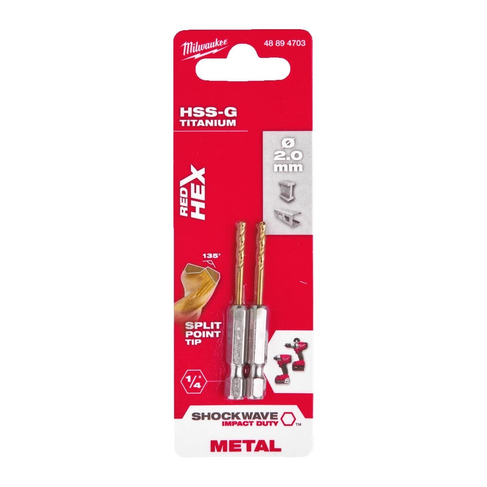 Udarne burgije za metal TIN HEX 2/1