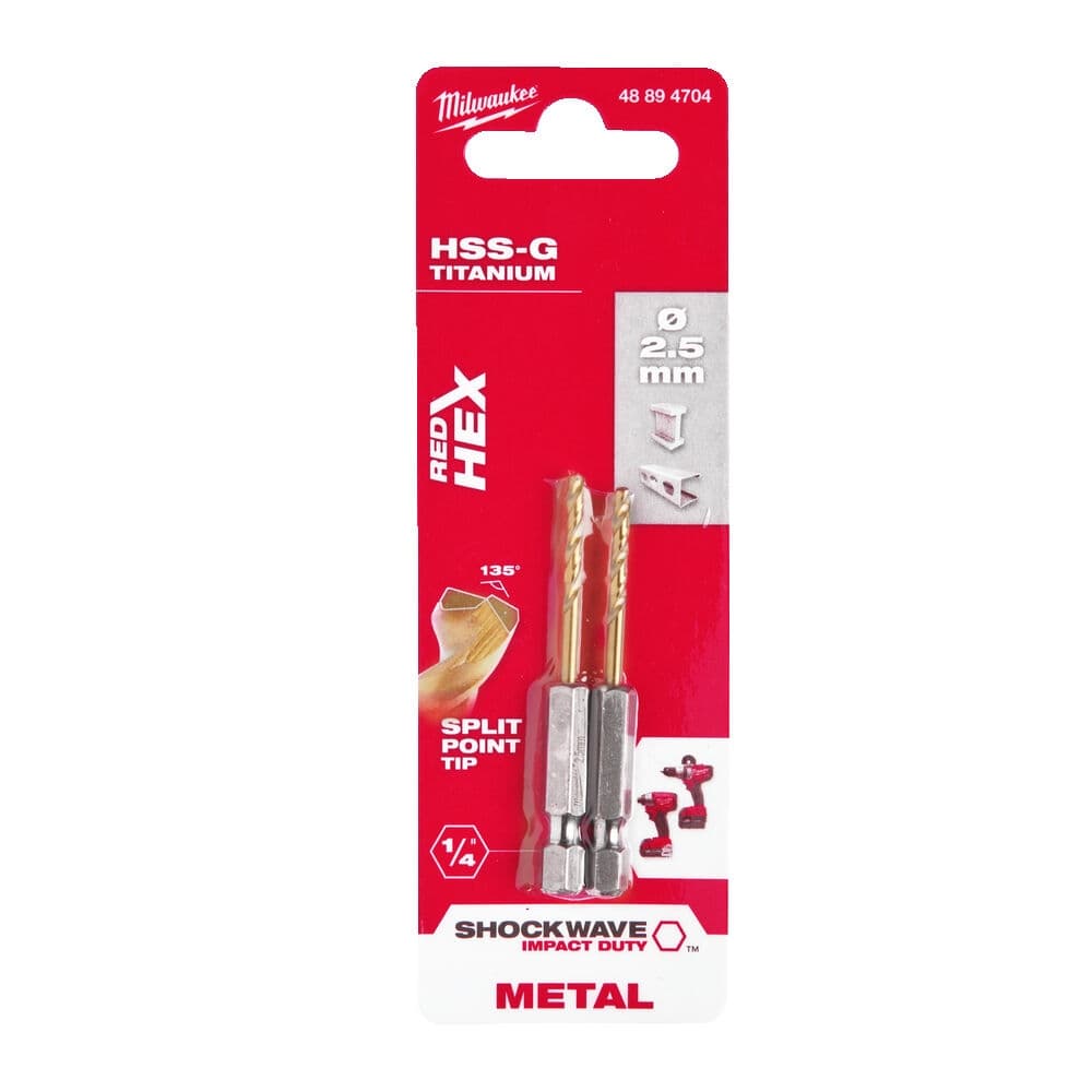 Udarne burgije za metal TIN HEX 2/1