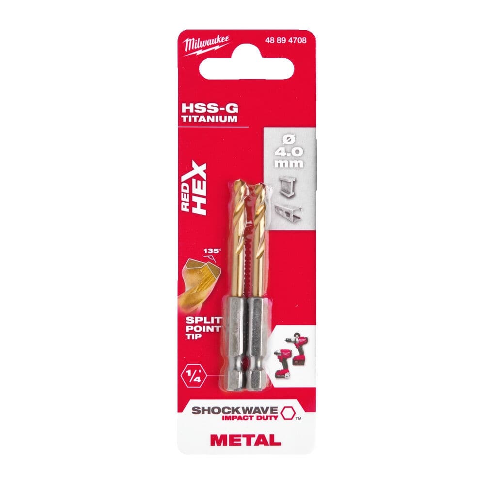 Udarne burgije za metal TIN HEX 2/1