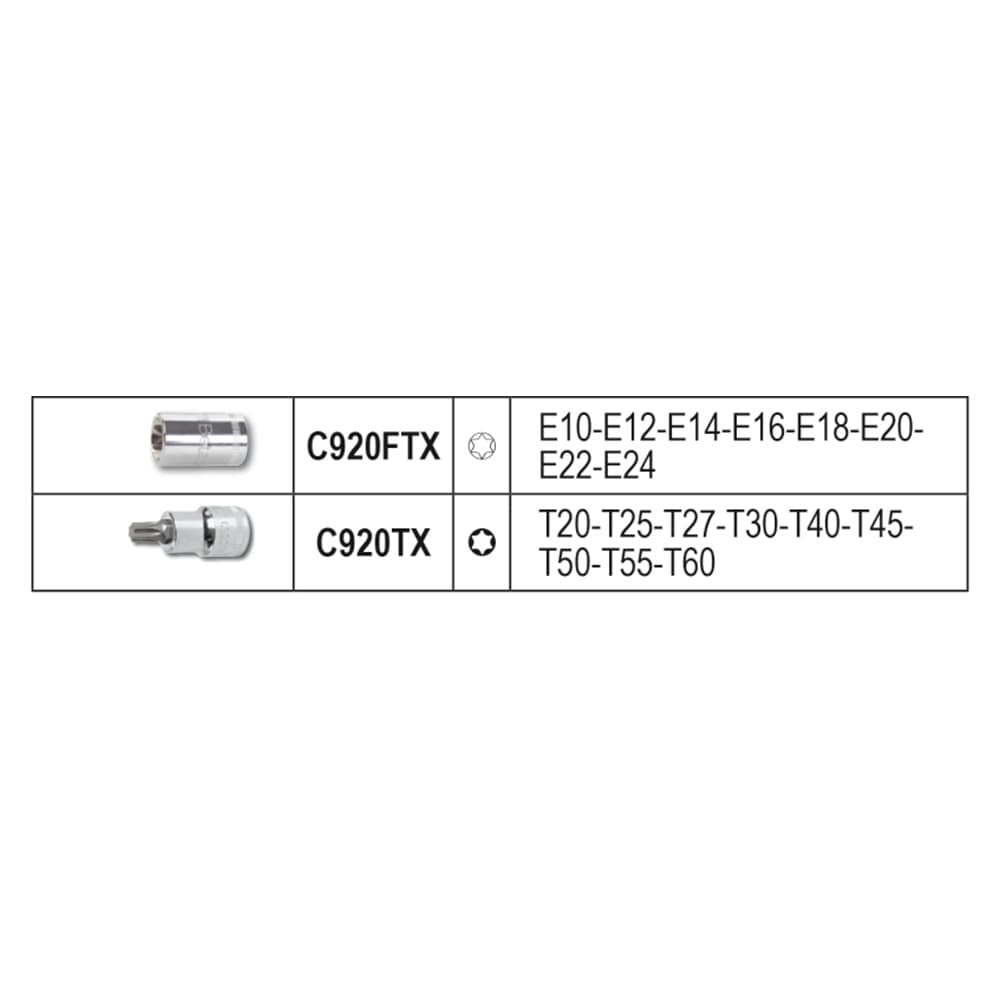 Set 17 nasadnih Torx ključeva E10-24 + T20-60