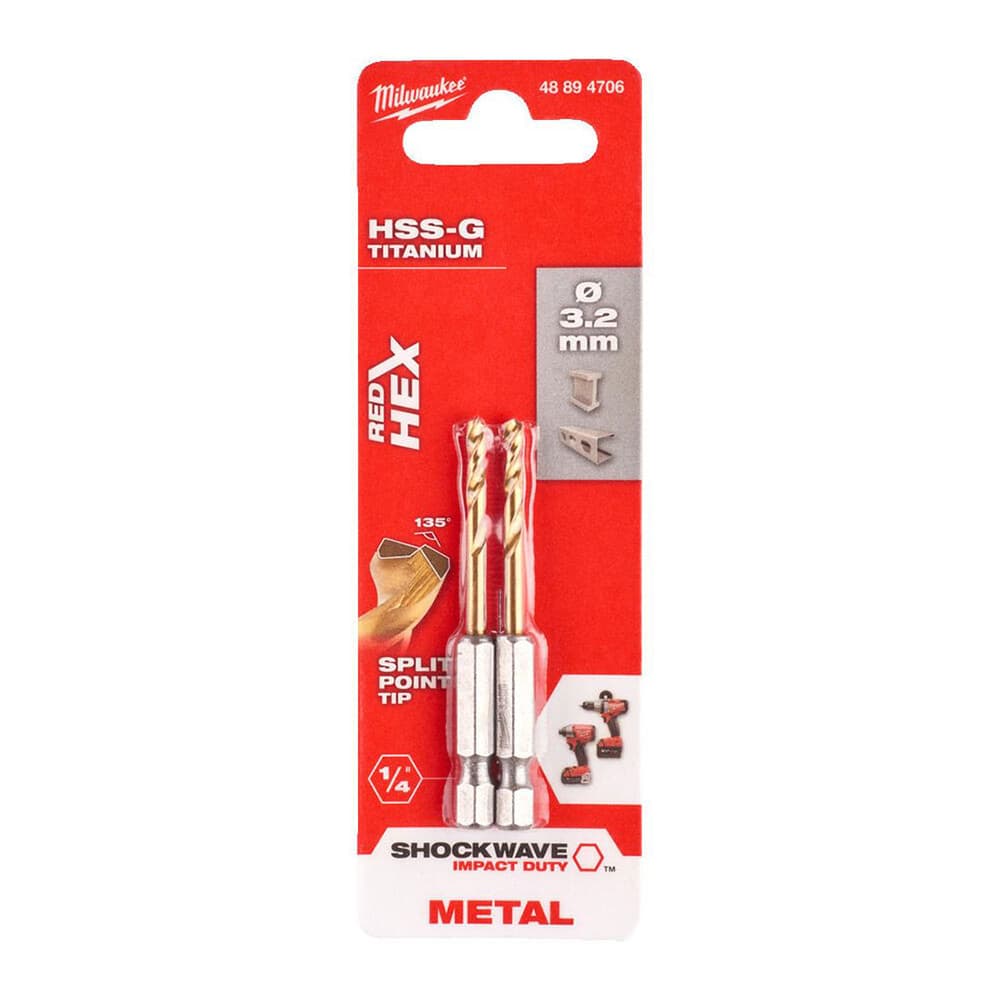 Udarne burgije za metal TIN HEX 2/1