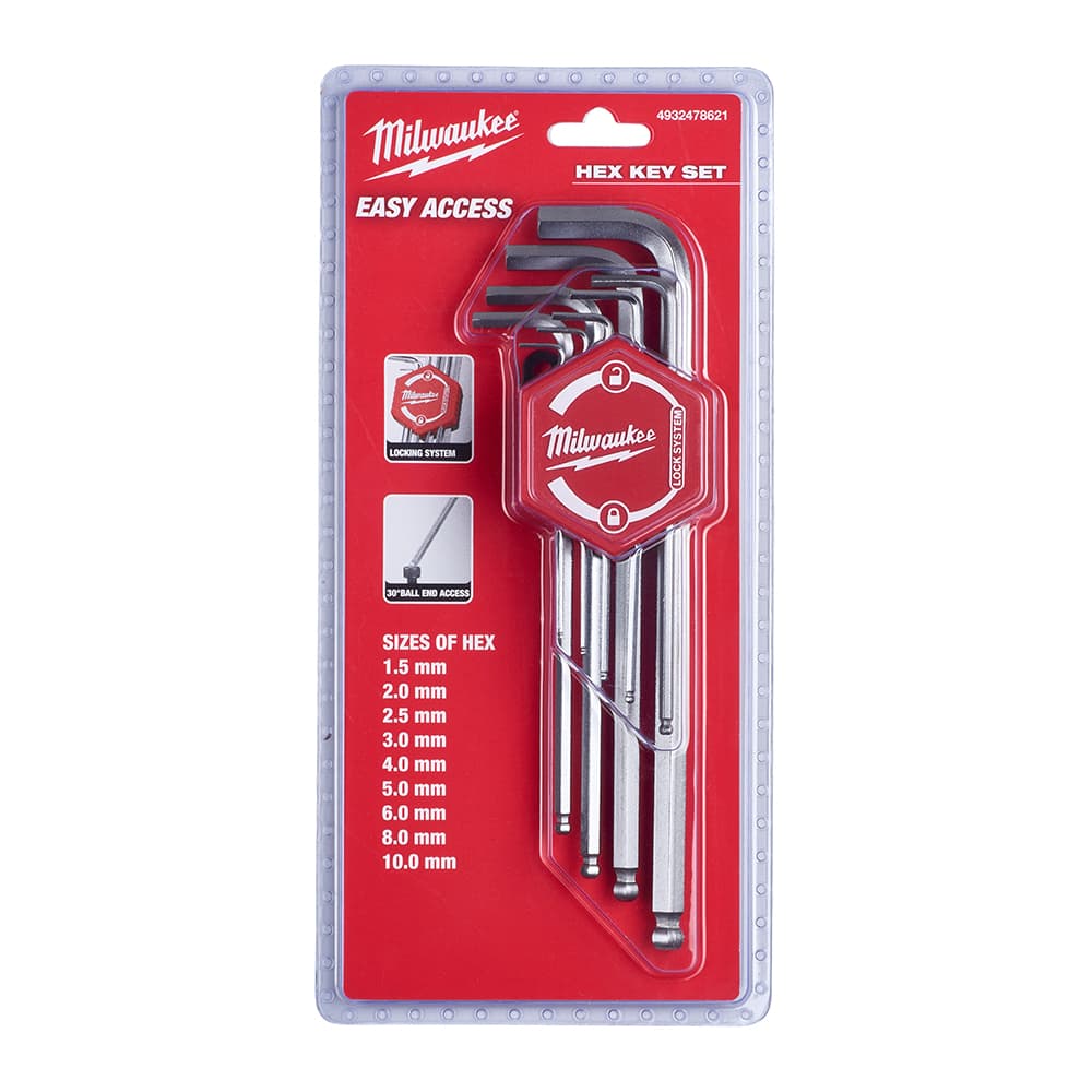 Dugi inbus ključevi sa loptastom glavom 1.5-10mm set 9/1