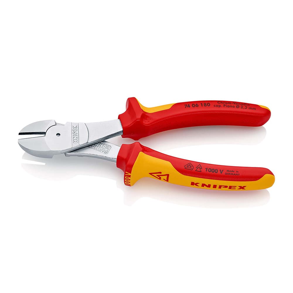 KNIPEX Bočne sečice ojačane izolovane 1000V VDE 180mm blister pakovanje – 74 06 180 SB