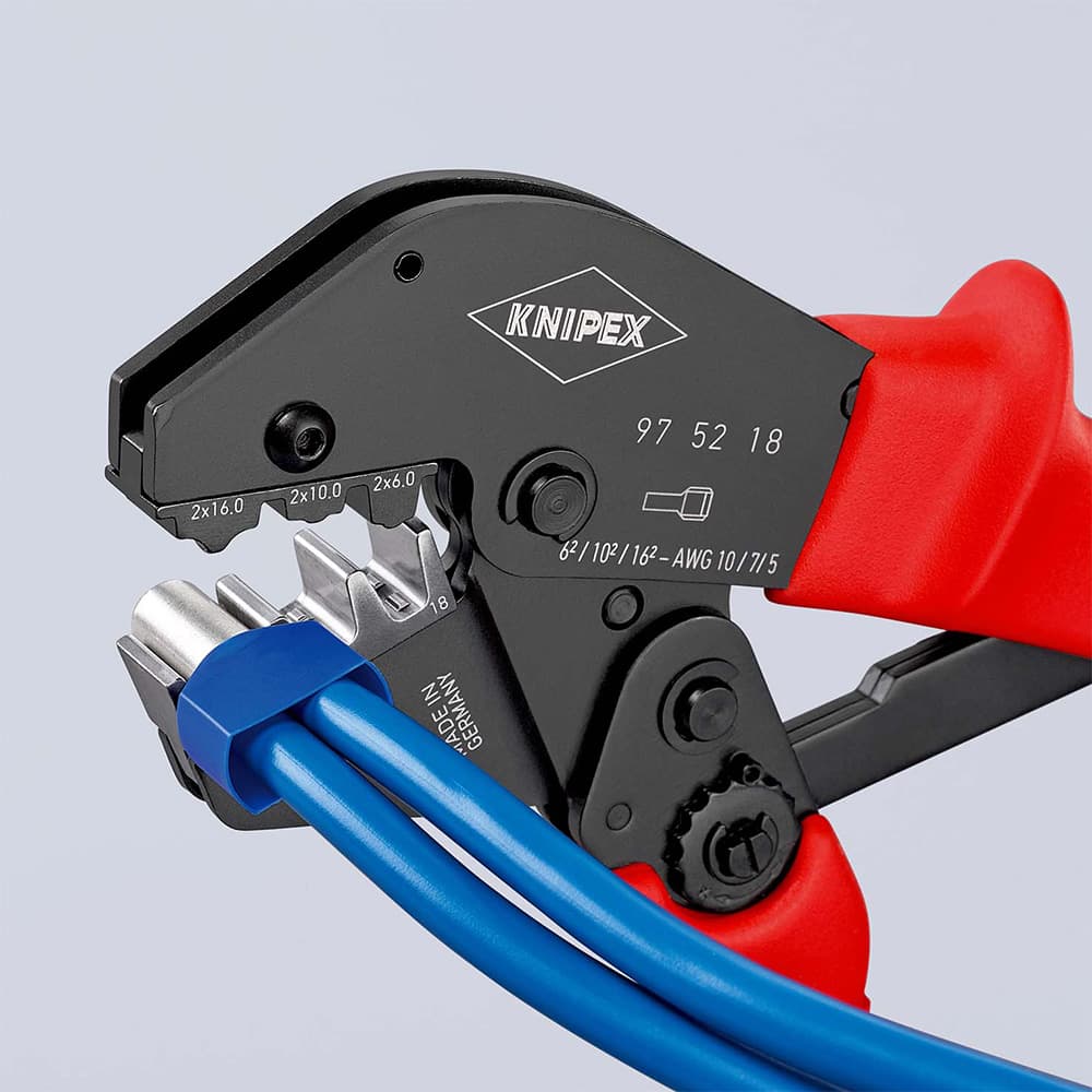 KNIPEX Krimp klešta za duple izolovane hilzne 2×6 / 2×10 / 2×16 mm² – 97 52 18