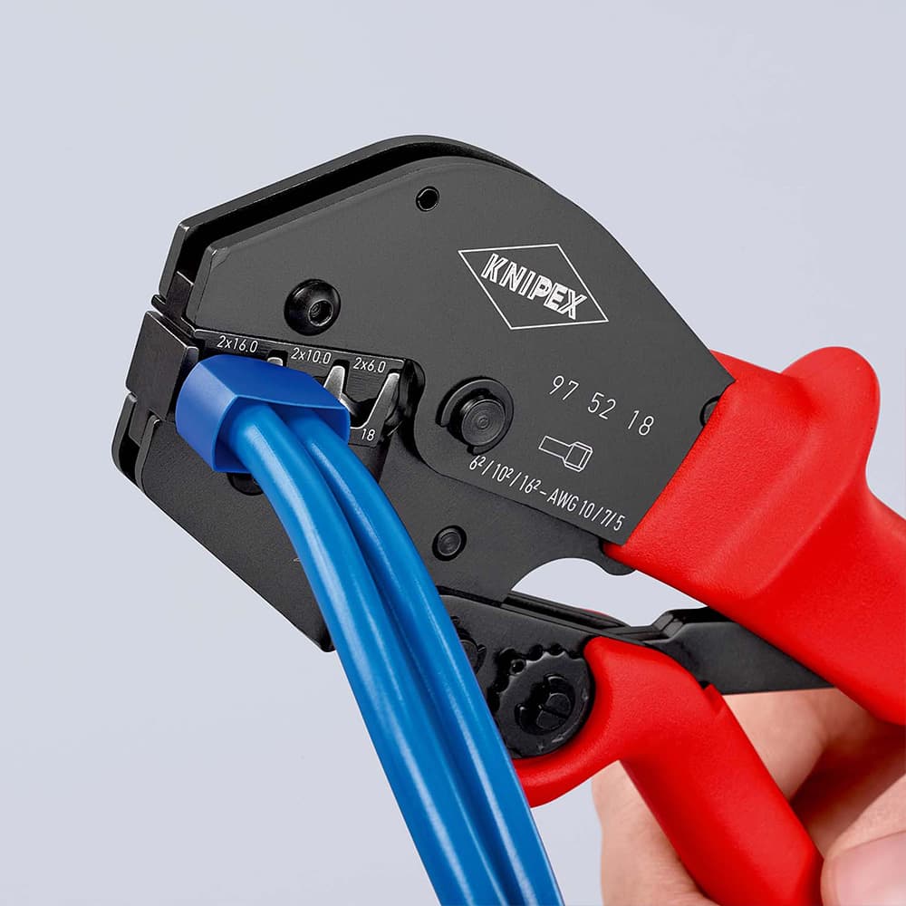 KNIPEX Krimp klešta za duple izolovane hilzne 2×6 / 2×10 / 2×16 mm² – 97 52 18