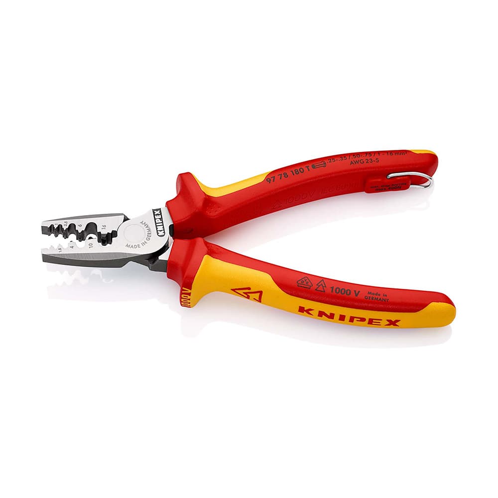 KNIPEX Klešta za krimpovanje hilzni (kablovskih završetaka) 1000V VDE 180mm – 97 78 180 T BK
