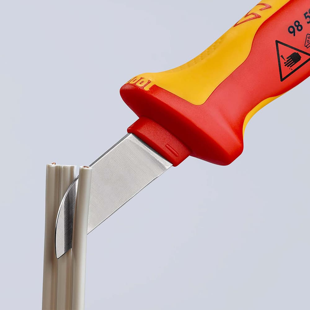 KNIPEX Nož za električare 1000V VDE ravni 190mm – 98 52