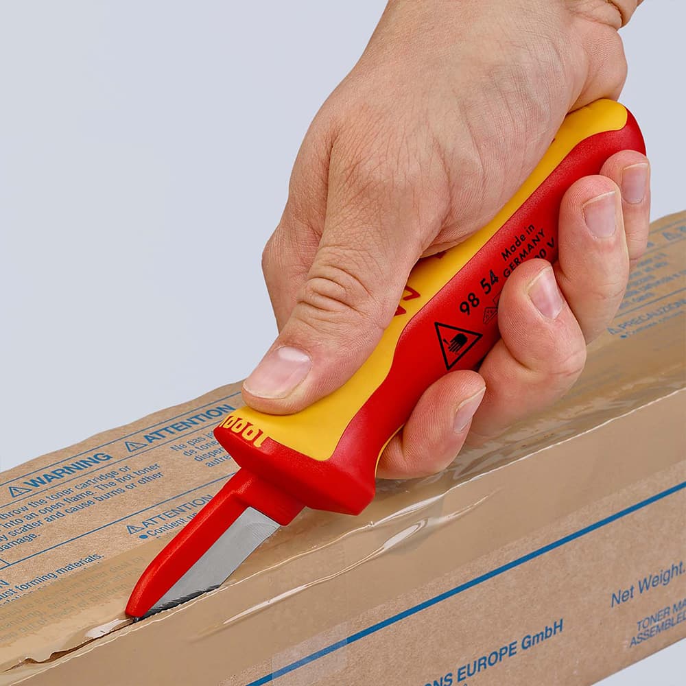 KNIPEX Nož za električare 1000V VDE ravni pokriven 190mm – 98 54