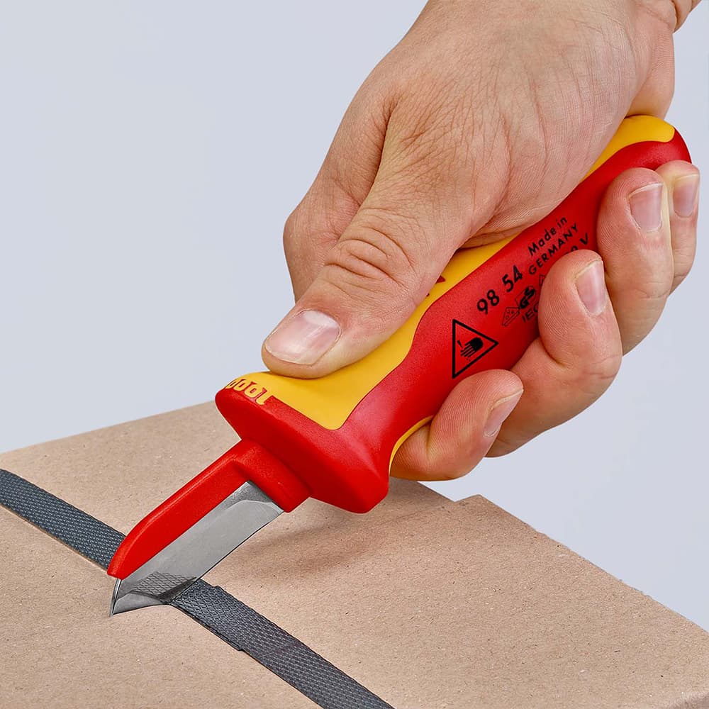 KNIPEX Nož za električare 1000V VDE ravni pokriven 190mm – 98 54
