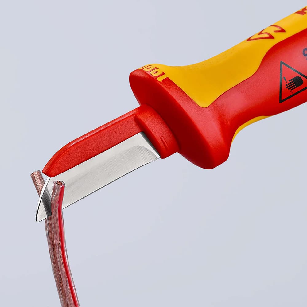 KNIPEX Nož za električare 1000V VDE ravni pokriven 190mm – 98 54