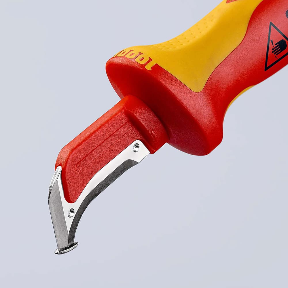 KNIPEX Nož za električare 1000V VDE sa spljoštenim vrhom 180mm blister pakovanje – 98 55 SB